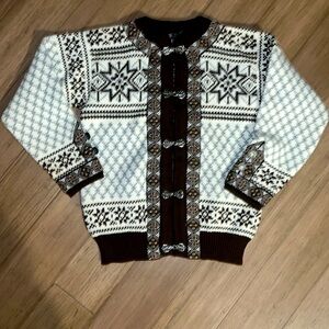 Vintage Dale of Norway dale Nordic Pure New Wool Setesdal Cardigan Sweater